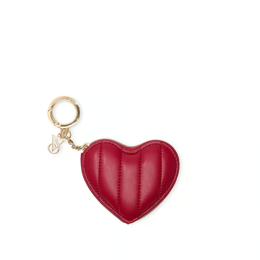 Heart-Shaped Red Keychain Wallet